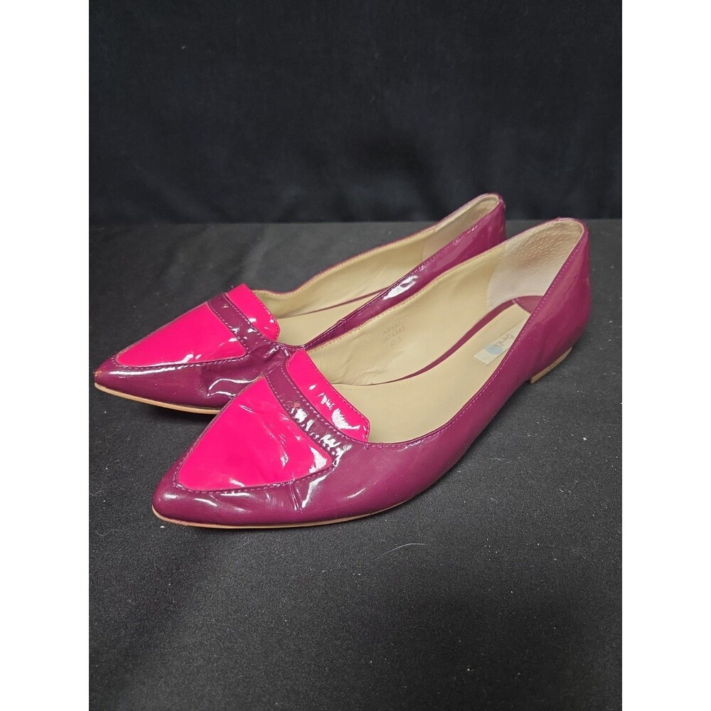 Boden Patent Leather Pink & Purple Flats Casual Business Size 40.5/ US 8